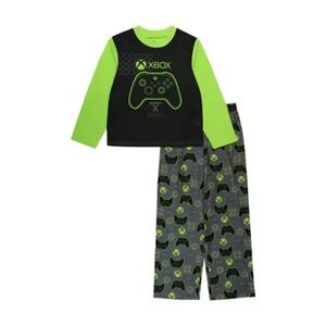 Xbox 2 pc Set Colorful Gamer Pull Over Head T-shirt and Elastic Waist Pants NWT